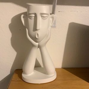 White face vase planter